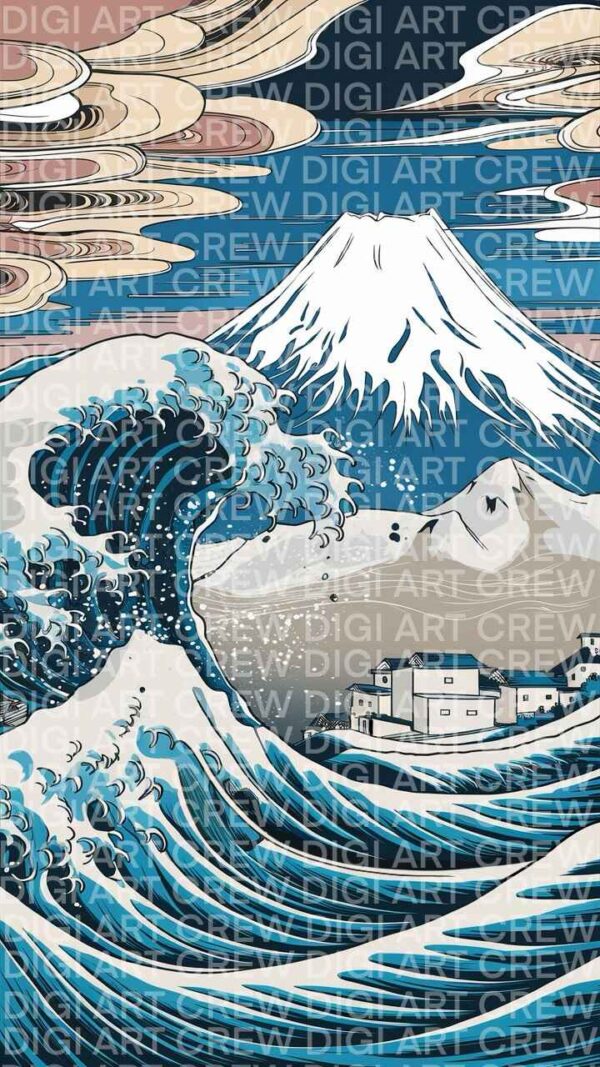 Mount Fuji in Ukiyo Style